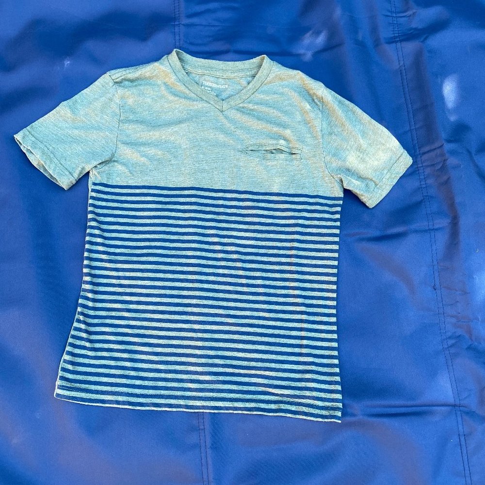 Boys Olive Green Striped Tucker+Tate Shirt (M)